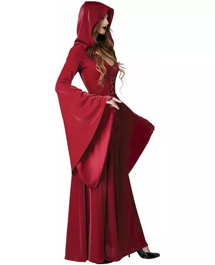 Gothic rode jurk kostuum voor dames, Maat: X-Small (36/38), image 3