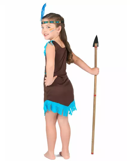 Déguisement indienne marron et bleu fille, Taille: 7–9 ans (M), image 3