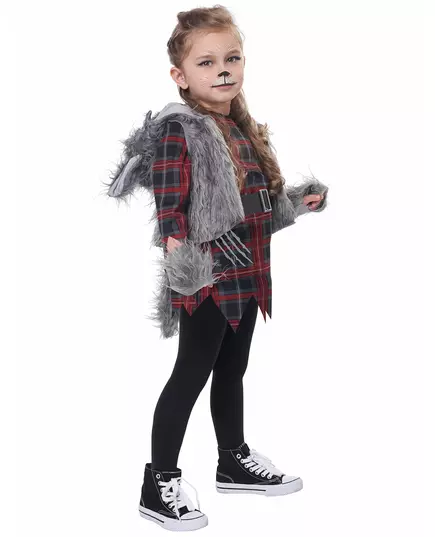 Déguisement loup garou gris luxe fille, Taille: 4–6 ans (116 cm), image 3