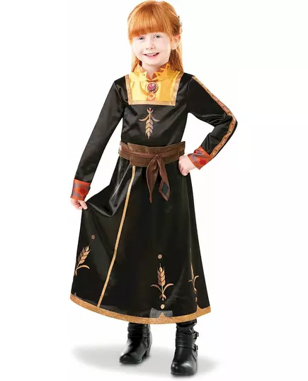Luxe Anna Frozen 2™ kostuum voor meisjes, Maat: 5–6 jaar (110 tot 116 cm), image 3