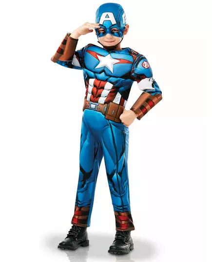 Luxe Captain America™ animatieserie pak voor jongens, Maat: 5–6 jaar (110 tot 116 cm), image 3