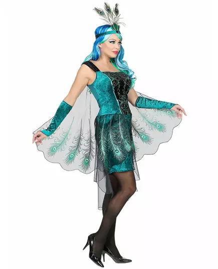 Déguisement paon majestueux femme, Taille: Medium, image 3