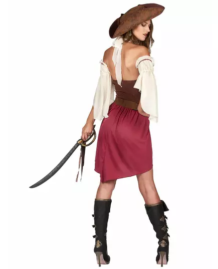 Déguisement pirate bordeaux sexy femme, Taille: Large, image 3