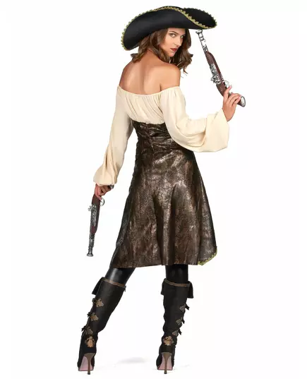 Déguisement pirate marron femme, Taille: Large, image 3