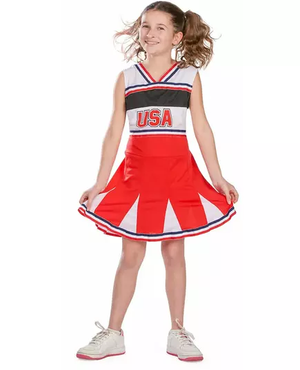 USA cheerleader kostuum voor meisjes, Maat: 10–12 jaar (142–148 cm), image 3