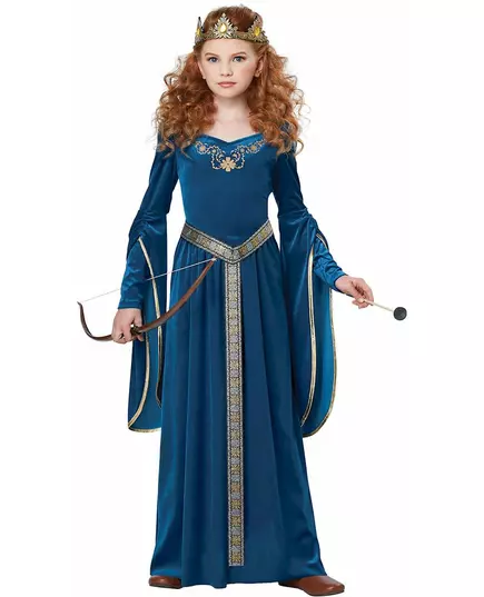 Middeleeuwse prinses vermomming luxe fluweel meisje, Maat: 6–8 jaar (134 cm), image 3