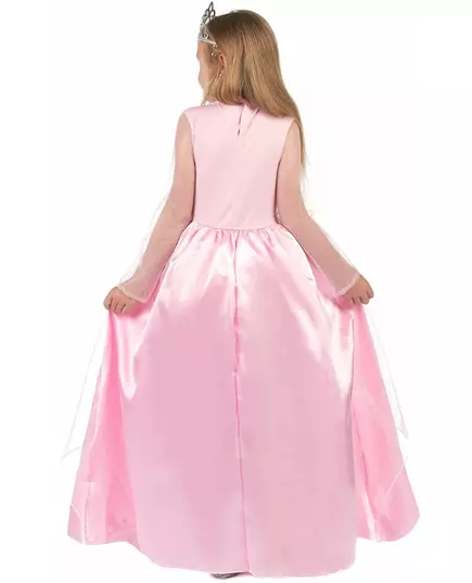 Lange satijn roze prinsessen jurk voor meisjes, Maat: 4–6 jaar (110–120 cm), image 3