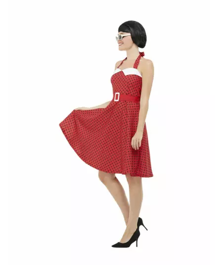 Rood rockabilly-kostuum uit de jaren 50 voor dames, Maat: L, image 3
