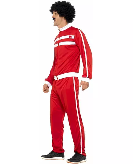 Rood jaren 80 trainingspak voor volwassenen, Maat: Large, image 3