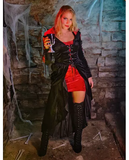 Déguisement vampire a laçages luxe femme, Taille: X-Large (44/46), image 3