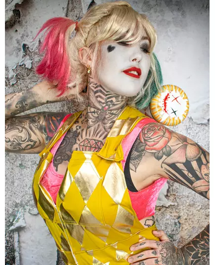 Gouden Harley Quinn Birds of Prey™ kostuum voor dames, Maat: X-Small, image 3
