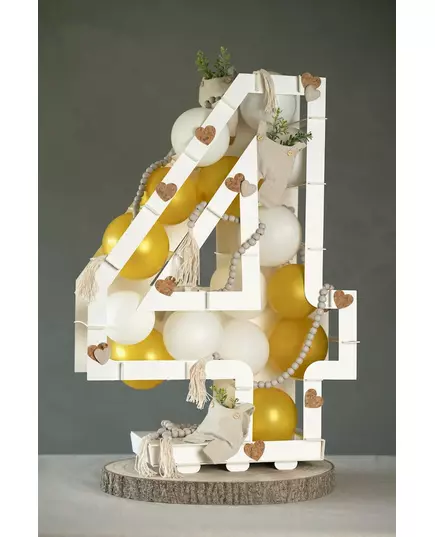 Structure de chiffres blancs pour ballons de 64 cm, Taille: 3, image 3