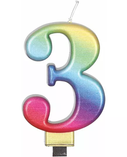 Bougie chiffre multicolore 8 cm, Taille: 2, image 4