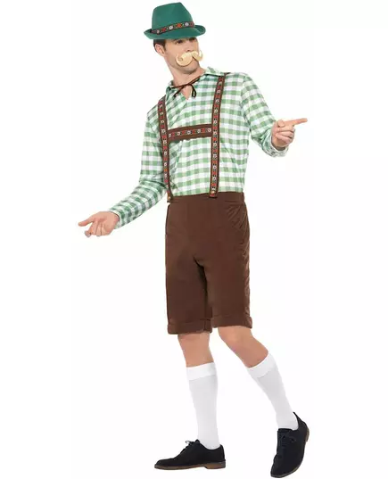 Groen en bruin Beiers kostuum voor volwassenen, Maat: Large, image 4