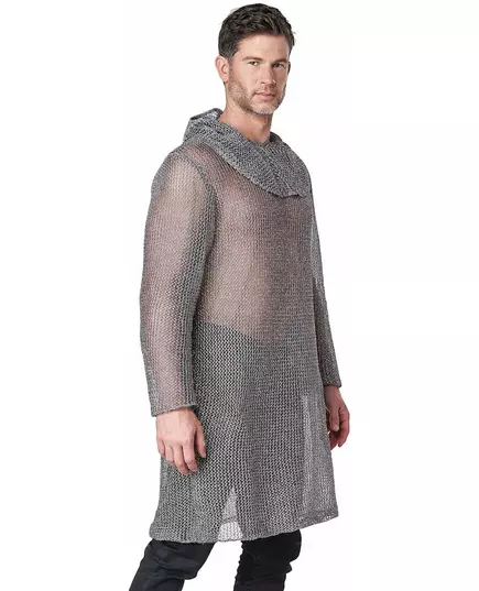 Luxe ridderkostuum met maliënkolder volwassenen, Maat: Small/Medium, image 4