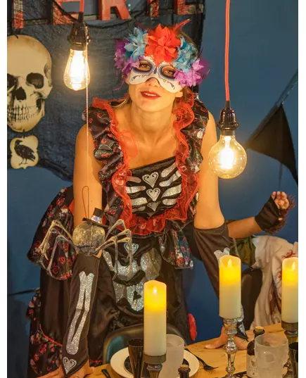 Dia de los Muertos elegant kostuum voor vrouwen, Maat: Medium/Large (40/42), image 4