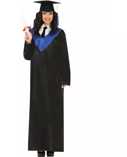Déguisement diplômé bleu et noir adulte, Taille: Large (52–54), image 3