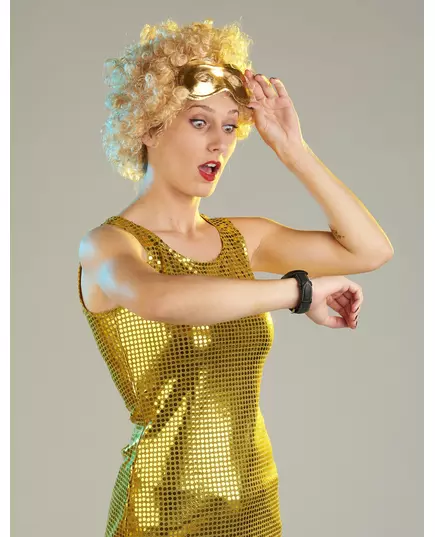 Goudkleurig disco kostuum voor dames, Maat: Large, image 4