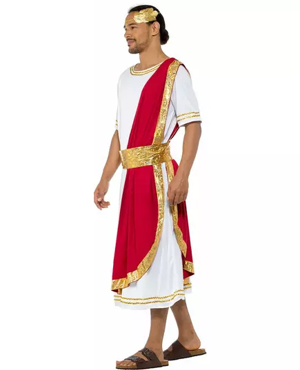 Driekleurige Romeinse keizer outfit voor mannen, Maat: Small, image 4