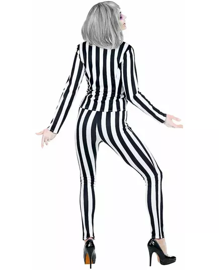Déguisement fantôme sordide à rayures femme, Taille: Large, image 4