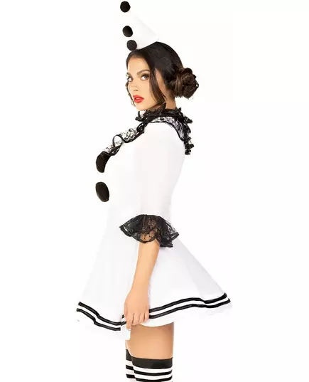 Déguisement pierrot blanc sexy femme, Taille: Medium/Large (42–44), image 4