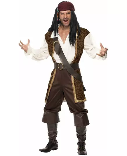 Bruin piraten kostuum voor mannen, Maat: Large, image 4