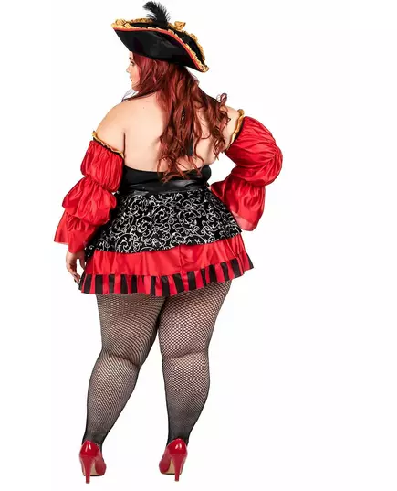 Rood piratenkostuum voor dames grote maten, Maat: XX-Large (46/48), image 3