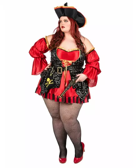 Déguisement Pirate rouge pour femme - Premium, Taille: XL(44/46), image 4