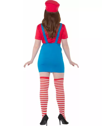 Rood loodgieter kostuum voor vrouwen, Maat: Large, image 4