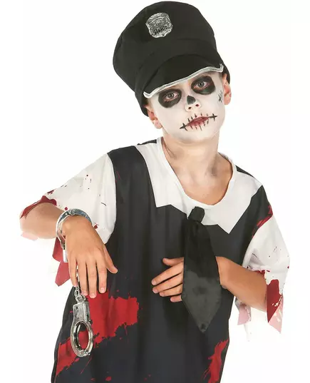 Déguisement policier zombie noir et blanc enfant, Taille: 4–6 ans (110–120 cm), image 4