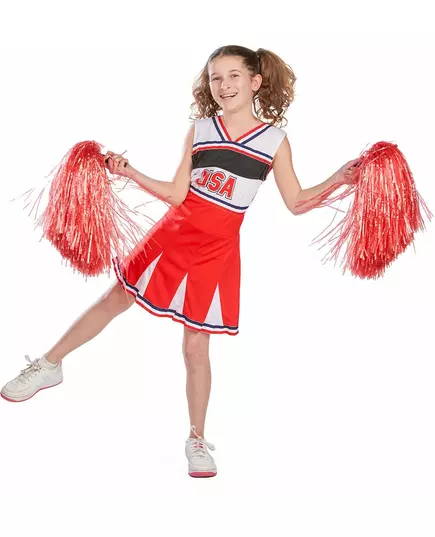 USA cheerleader kostuum voor meisjes, Maat: 10–12 jaar (142–148 cm), image 4
