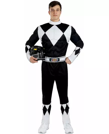 Déguisement Power Ranger™ noir adulte, Taille: X-Large, image 3