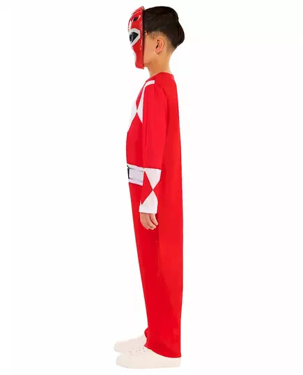 Power Ranger Kostuum rood kinderen, Maat: 7–8 jaar (122 tot 128 cm), image 3