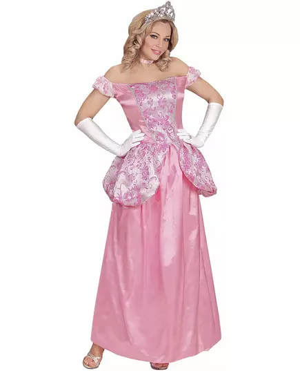 Déguisement princesse rose pâle femme, Taille: Large, image 3