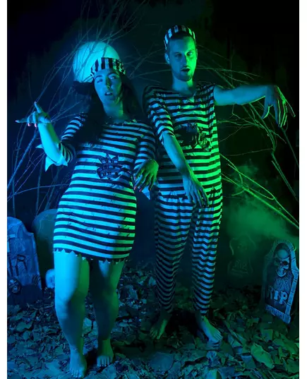 Déguisement prisonnier zombie effrayant homme, Taille: Medium, image 4