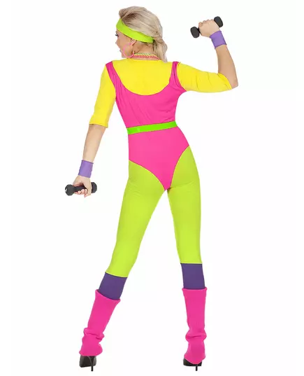 Jaren 80 aerobics kostuum voor vrouwen, Maat: Large, image 4