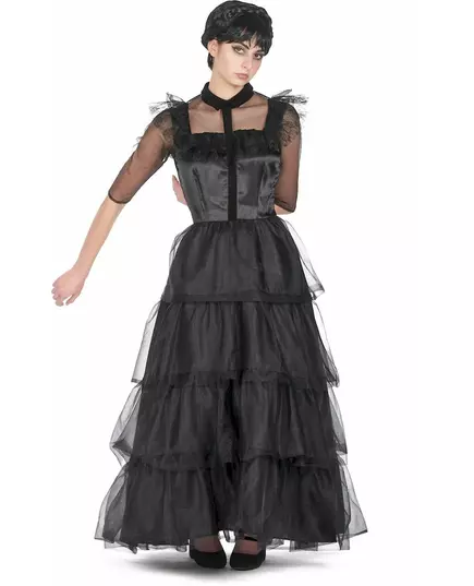 Déguisement robe de bal gothique noire femme, Taille: XX-Small, image 3