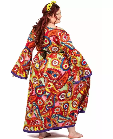 Déguisement robe hippie grande taille femme, Taille: XXX-Large, image 4