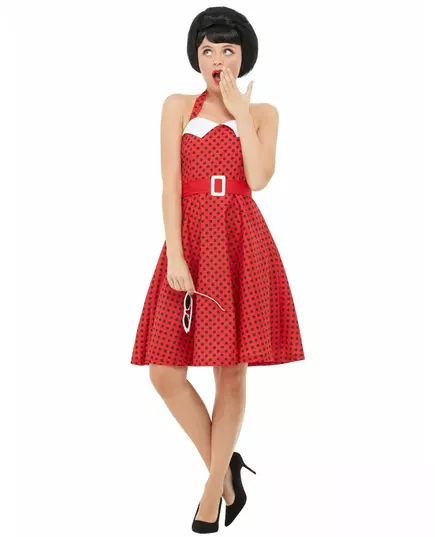Rood rockabilly-kostuum uit de jaren 50 voor dames, Maat: L, image 4