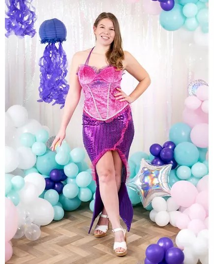 Roze zeemeermin kostuum voor vrouwen, Maat: Medium, image 4