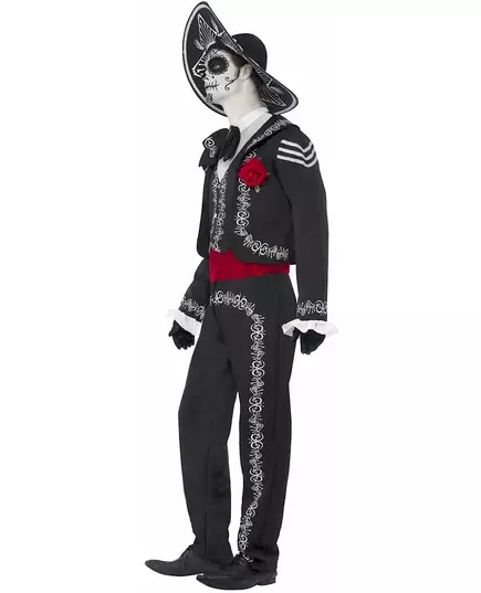 Mexicaanse skelet kostuum voor heren Halloween, Maat: Large, image 4