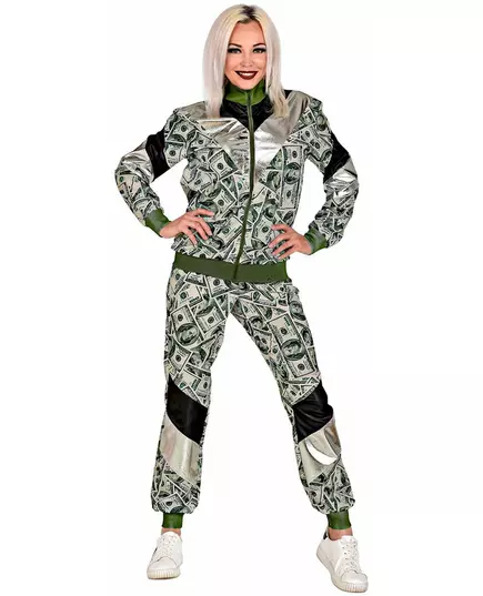 Kostuum trainingspak dollarbiljet grote maat, Maat: X-Large, image 4