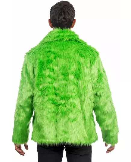 Groen bontjas voor volwassenen, Maat: Medium, image 3