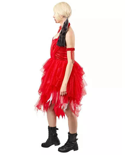 Robe rouge Harley Quinn™ femme - Suicide Squad 2™, Taille: Small, image 4