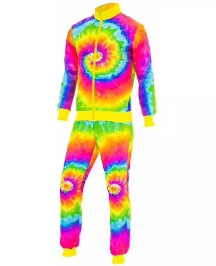 Groot formaat neon Tie and Dye trainingspak voor volwassenen, Maat: X-Large, image 3