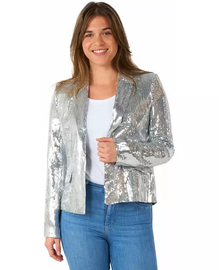 Veste blazer à sequins argentés Suitmeister™ femme, Taille: Large (EU 42–44), image 3