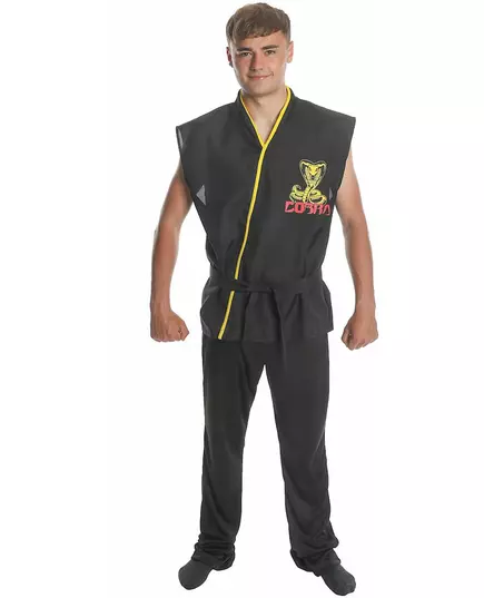 Zwart karate studentenkostuum voor volwassenen, Maat: X-Large, image 4