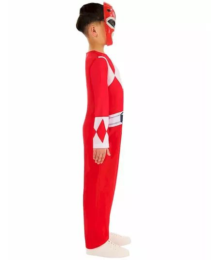 Power Ranger Kostuum rood kinderen, Maat: 7–8 jaar (122 tot 128 cm), image 4