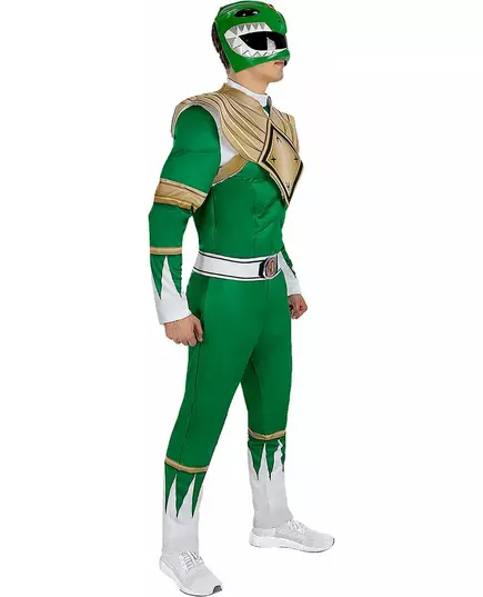 Power Ranger kokstuum volwassen groen, Maat: Medium, image 4