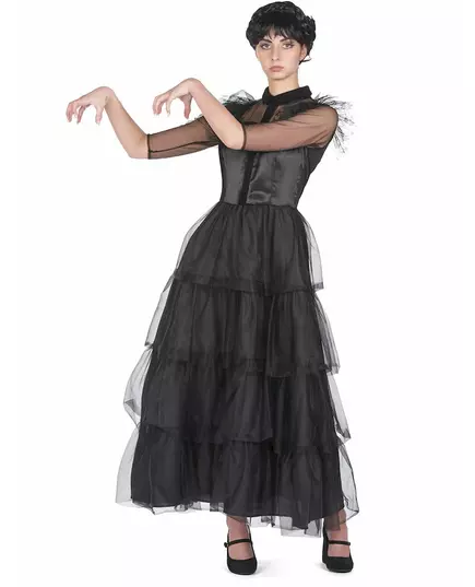 Déguisement robe de bal gothique noire femme, Taille: XX-Small, image 4